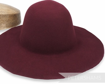 Wine 100% Wool Felt Capeline Hat Body for Millinery & Hat Making