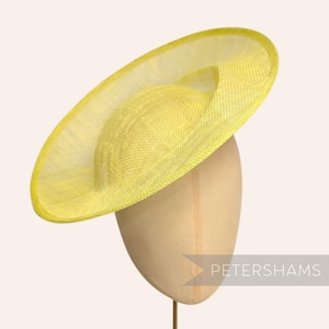 Lemon Lime Sinamay 'Cindy' Orbital Pleat Fascinator Hat Base for Millinery & Hat Making