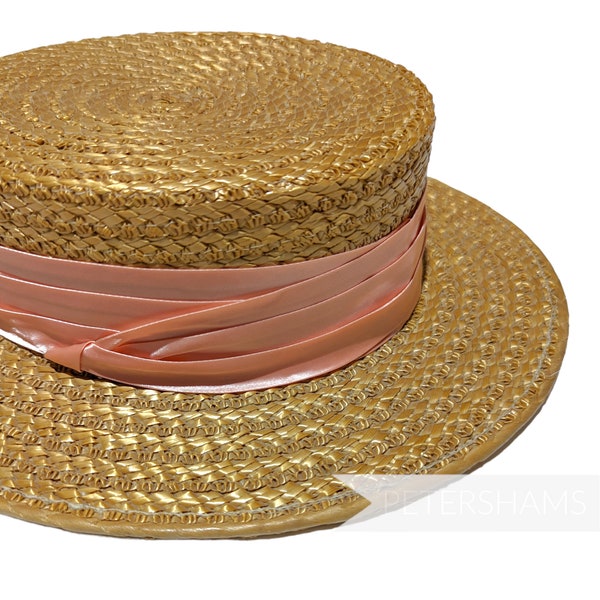 Satin Fabric Wrap Around Puggaree Ribbon Hat Band for Millinery and Hat Making- Pale Peach