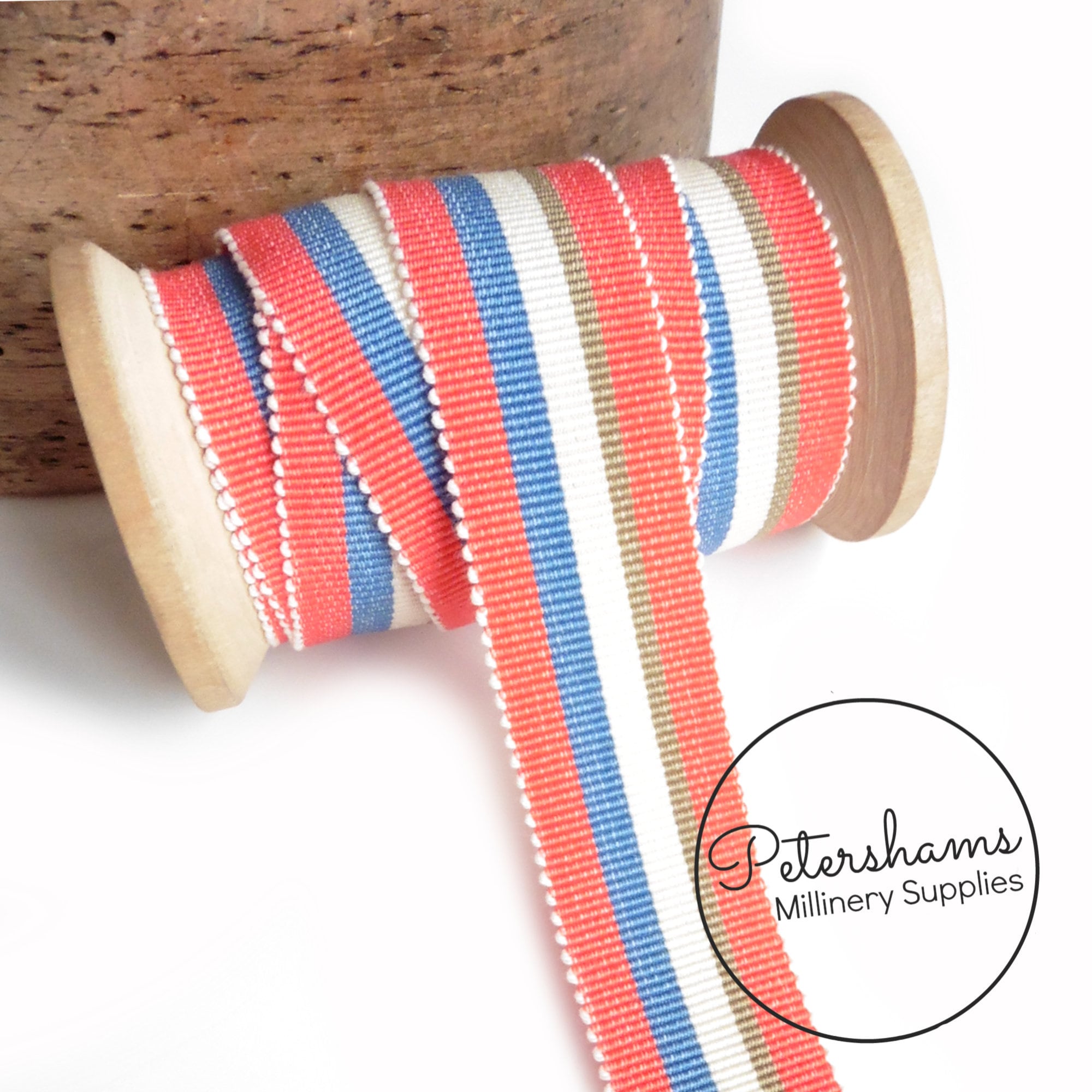 Buy Lala Traditional Stripe Millinery Petersham Hat Ribbon 2 Sizes