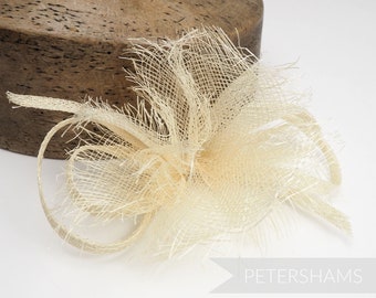 Flower & Bow 'Freya' Sinamay Hat Mount - Natural - For Millinery (Hat Making)