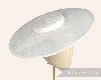 Cartwheel Sinamay Fascinator Hat Base for Millinery & Hat Making - Ivory