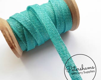 1cm Sinamay Bias Binding Tape Strip (1.6m/1.7yards) for Millinery & Hat Making - Turquoise