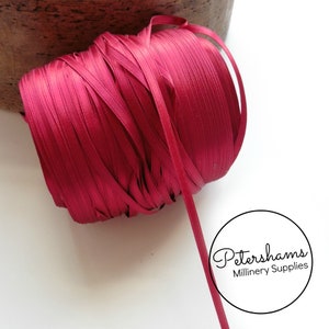 3mm Double Sided Satin Ribbon for Millinery, Fascinators and Hat Making - 10 Metres - Burgundy