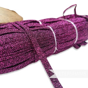10mm Sparkly Lurex Threaded Hat Braid for Hat Making & Trimming - Metallic Plum