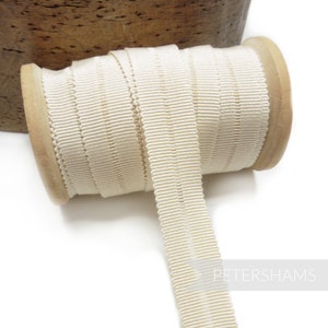 18mm Fold-Over Cotton Millinery Petersham Hat Ribbon for Hat Making - 1m - Natural