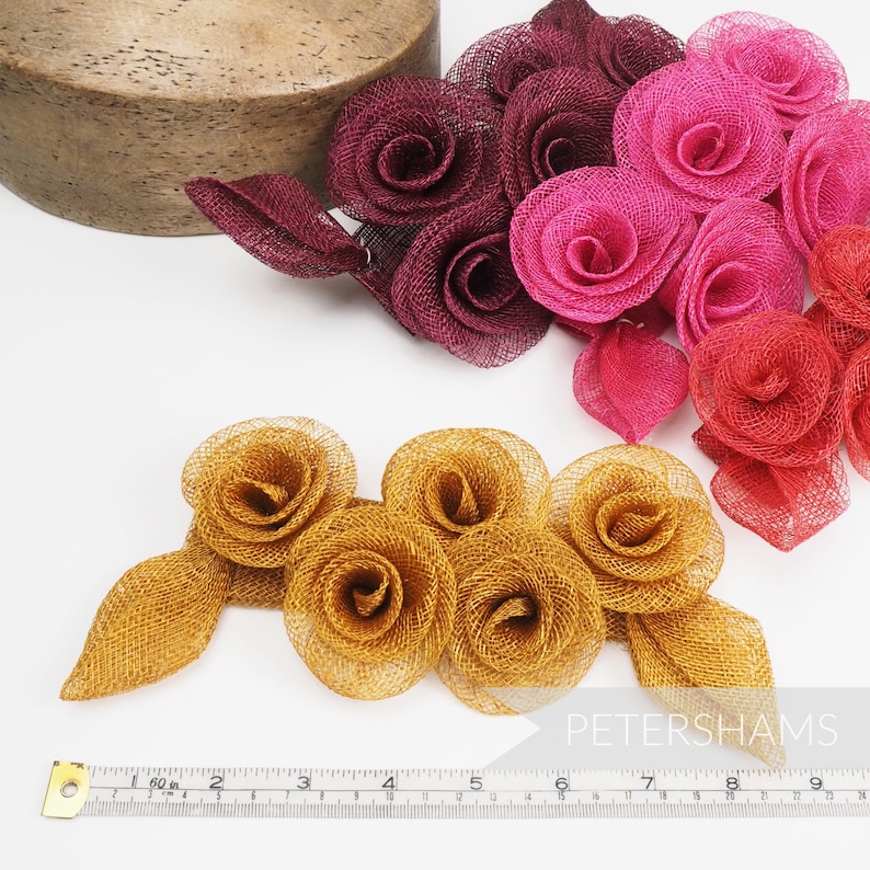 Sinamay Flower Hat Mount 'Florence' for Millinery & Hat Making - Beige image 2