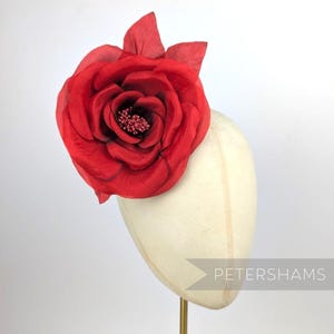 Silk 16cm Millinery &#39;Amy&#39; Flower for Fascinators & Hat Making - Red Ombre