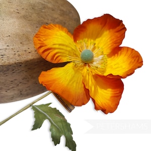 Vintage 'Kimber' 1950's-80's California Poppy Millinery Fascinator Hat Mount - Orange