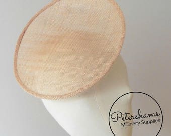 Rounded Scoop 21cm Sinamay Fascinator Hat Base for Millinery & Hat Making - Latte Brown