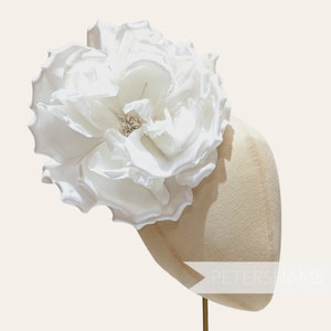 Silk 'Lucinda' Extra Large 20cm Rose Millinery Fascinator Flower Hat Mount Ivory image 2