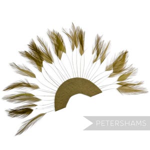 Chartreuse Stripped Hackle Feather Fan for Fascinators & Hat Making