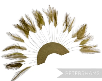 Chartreuse Stripped Hackle Feather Fan for Fascinators & Hat Making
