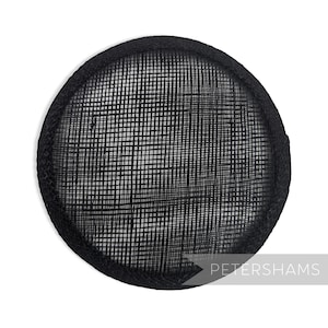 10,5 cm runde Sinamay Fascinator-Hutbasis für Hutmacherei & Hutherstellung - Schwarz