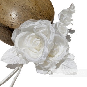 Silk 'Colette' Double Millinery Flower Hat Mount - Ivory