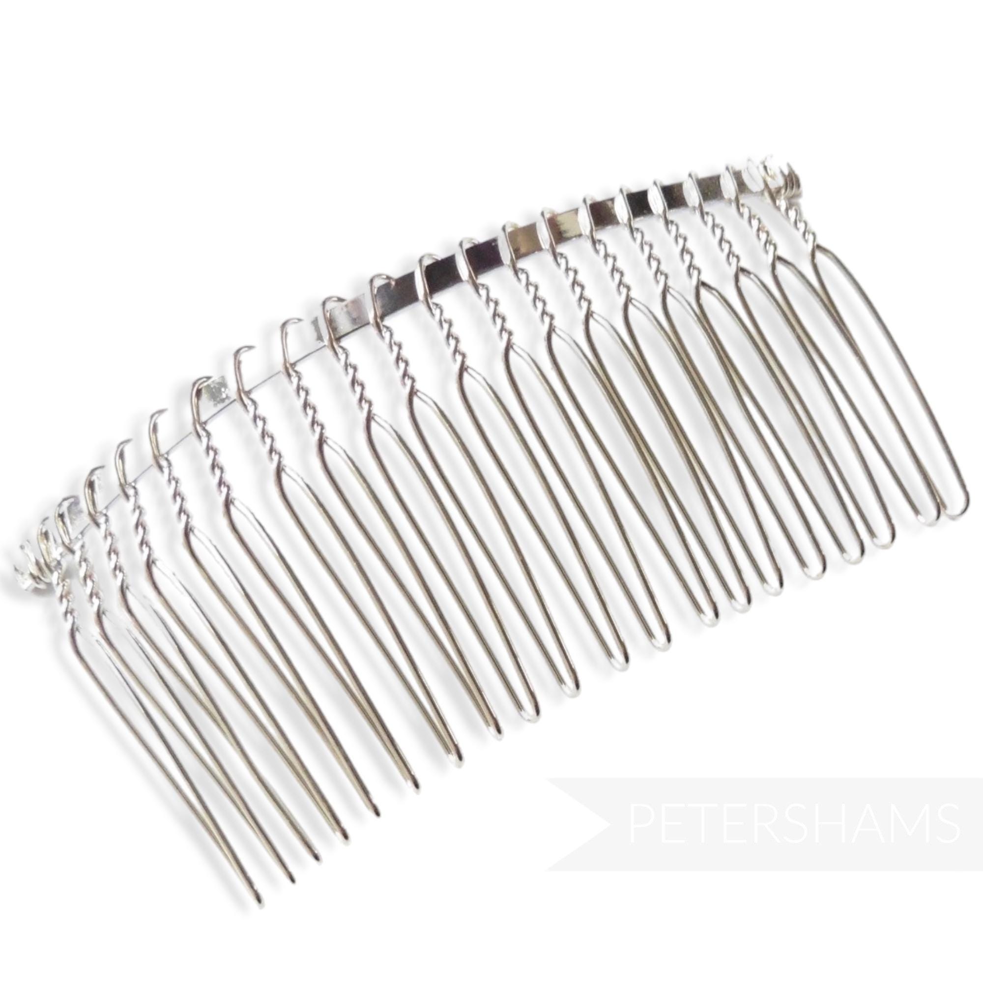8.5cm (3.25") Silver Plated Metal Hair Comb for Fascinators & Millinery
