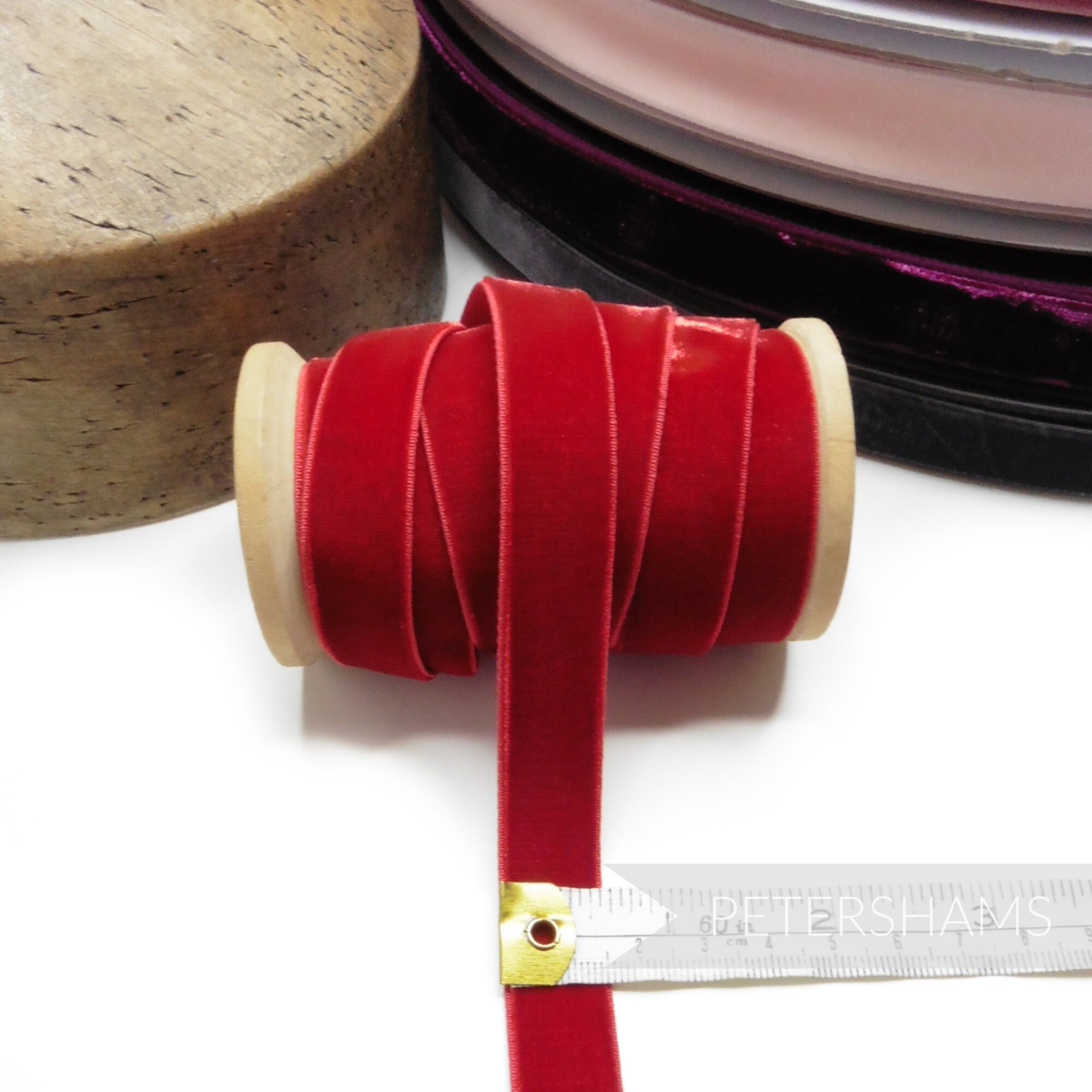 Magenta Red French Velvet Ribbon Trim 16mm
