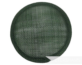 Base ronde pour chapeau bibi Sinamay 10,5 cm pour chapellerie et fabrication de chapeaux - Vert bouteille