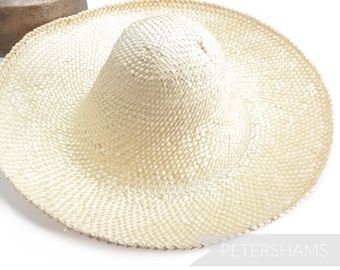 Wheatgrass Straw 11" Capeline Hat Body for Millinery & Hat Making - Bleached