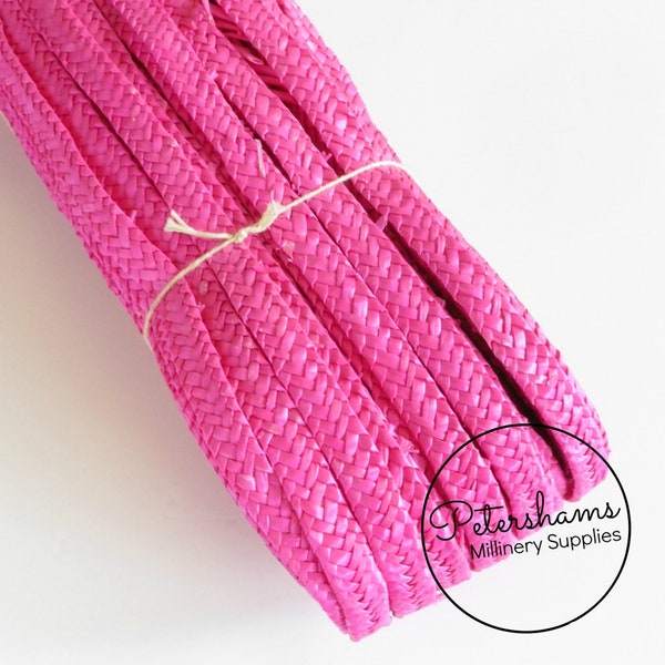 10mm width - Traditional Millinery Straw Braid for Hat Making & Trimming - Bright Pink