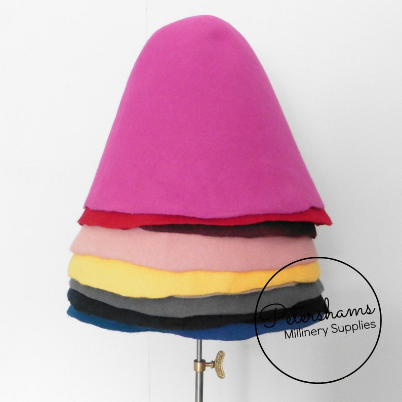 Red 100/% Wool Felt Cone Hood Hat Body for Millinery /& Hat Making