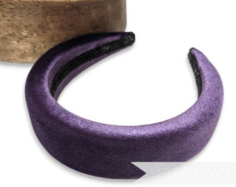 40mm Super Padded Velvet Headbands for Hat Making and Millinery - Plum
