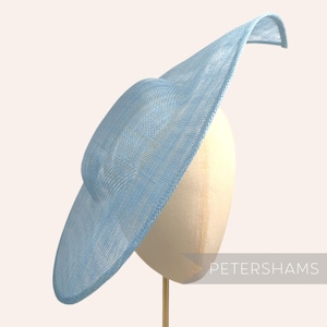 Extra Large Pointed Tip Sinamay Fascinator Hat Base for Millinery - Light Blue