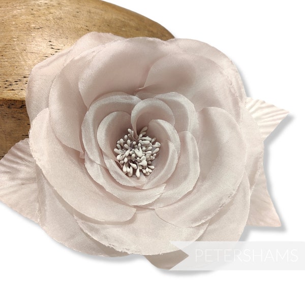 Silk 16cm Millinery 'Amy' Flower for Fascinators & Hat Making - Soft Blush