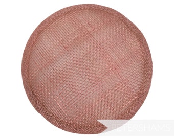 10.5cm Round Sinamay Fascinator Hat Base for Millinery & Hat Making - Dusky Pink