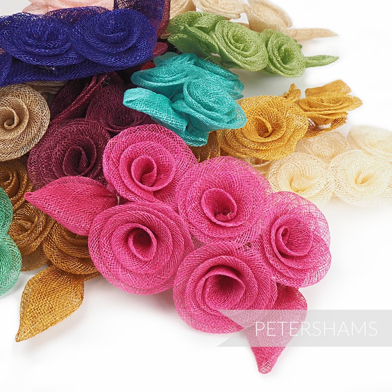 Sinamay Flower Hat Mount 'Florence' for Millinery & Hat Making - Beige image 3