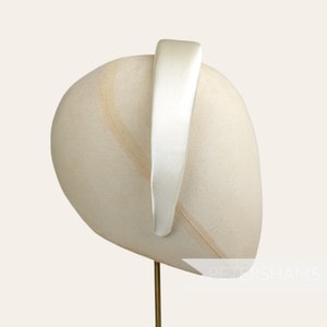 Satijnen 40 mm supergewatteerde hoofdbanden voor het maken van hoeden en modevak warm ivoor afbeelding 3