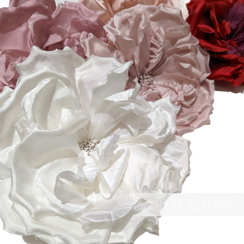 Silk 'Lucinda' Extra Large 20cm Rose Millinery Fascinator Flower Hat Mount Ivory image 4