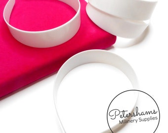 Witte plastic hoofdband kernblanks (voor u om te bedekken) - 32 mm breed