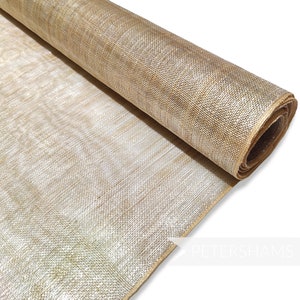 Metallic Lurex Threaded Sinamay Fabric - 1/2 metre - For Millinery and Hat Making - Natural with Silver