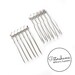 Mini Plated Metal Hair Combs for Birdcage Veils and Fascinators - Silver 