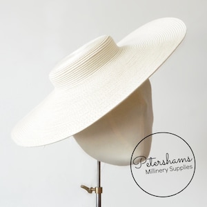 Cartwheel Polybraid Fascinator Hat Base for Millinery & Hat Making - Ivory