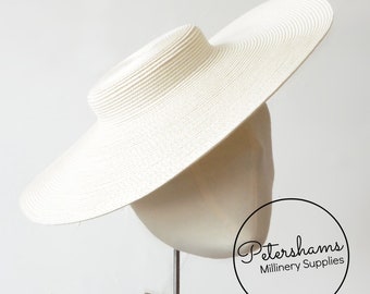 Cartwheel Polybraid Fascinator Hat Base for Millinery & Hat Making - Ivory