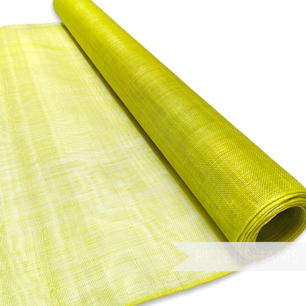 Sinamay Fabric for Millinery, Hat & Fascinator Making 1/2 Metre - Lemon Lime