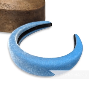 Bandeaux en velours super rembourré 40 mm pour la chapellerie et la chapellerie - Bleu clair
