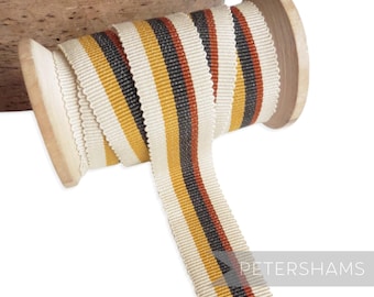 Brett Traditional Stripe Millinery Petersham Hat Ribbon 2 Sizes (25mm & 35mm) - 1m