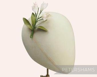 Small 'Sherry' Vintage Silk Tangerine Blossom Wired Millinery Mount for Hat Trimming - Champagne Ombre