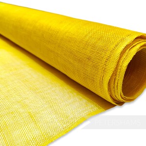 Sinamay Fabric for Millinery, Hat & Fascinator Making 1/2 Metre - Yellow