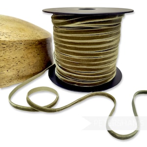 7 mm breites französisches Samtband - 1 m - Zum Basteln, Hutbesatz und Schneidern - Salbeigrün