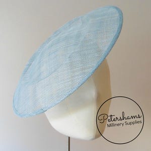 Extra Large 29cm Round Saucer / Plate Sinamay Fascinator Hat Base for Millinery - Light Blue