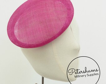 17cm rond Sinamay Button Fascinator Hat Base pour la chapellerie et la fabrication de chapeaux - Cerise Pink