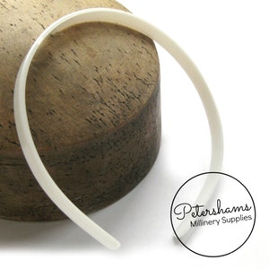 White Plastic Headband Core Blanks (for you to cover) - 10mm Wide