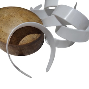 White Plastic Headband Core Blanks (for you to cover) - 40mm Wide