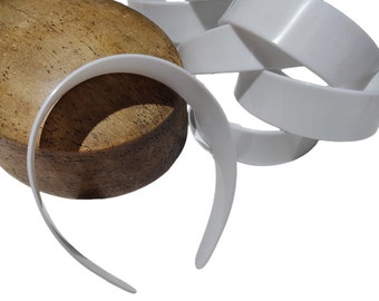 White Plastic Headband Core Blanks (for you to cover) - 40mm Wide