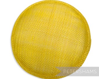 Yellow 13.5cm Round Sinamay Fascinator Hat Base for Millinery & Hat Making