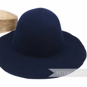 100% Wool Felt Capeline Hat Body for Millinery & Hat Making - Navy Blue
